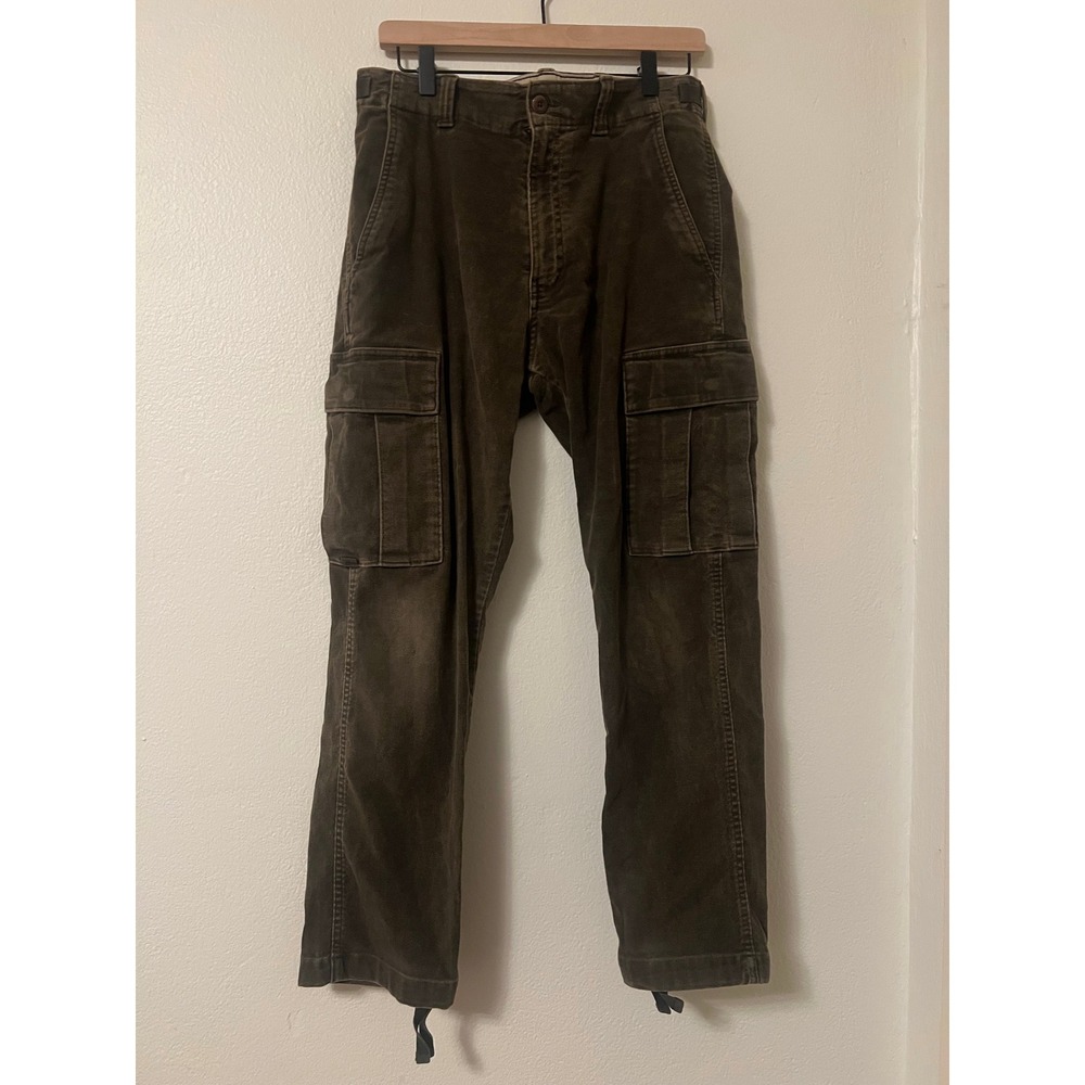 Banana Republic Traveler Cargo Pants Mens 32S Olive Brown Utility Cinch Hem